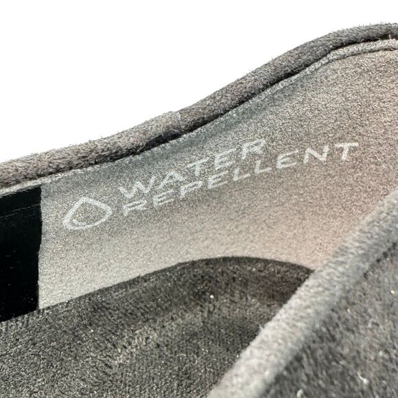 Vionic Wedge Suede Shoes Sz 10 Black Willa Leather Slip On Comfort Orthotic - Picture 11 of 11